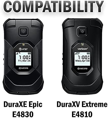נרתיק Nakedcellphone עבור Kyocera Duraxv Extreme, Duraxe Epic, Duraxa Equip, [סיבוב/מחגר] קליפ חגורה מארז מחזיק טלפון של Verizon E4810
